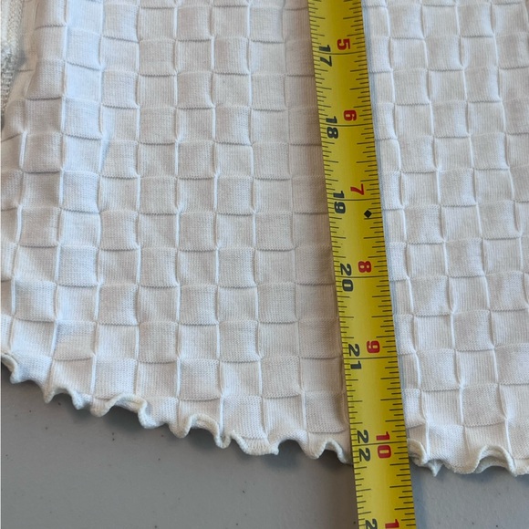 Madewell Checkerboard Jacquard Cream Textured Button-Up Blouse - Picture 11 of 15